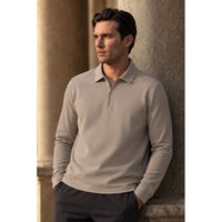 Neycko Menswear BV Polo zip LS, Fill Polo's Roast