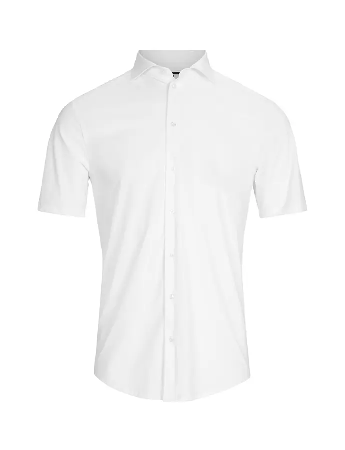Overhemd korte mouw slim fit wit
